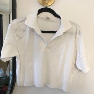 Vintage cropped polo tee